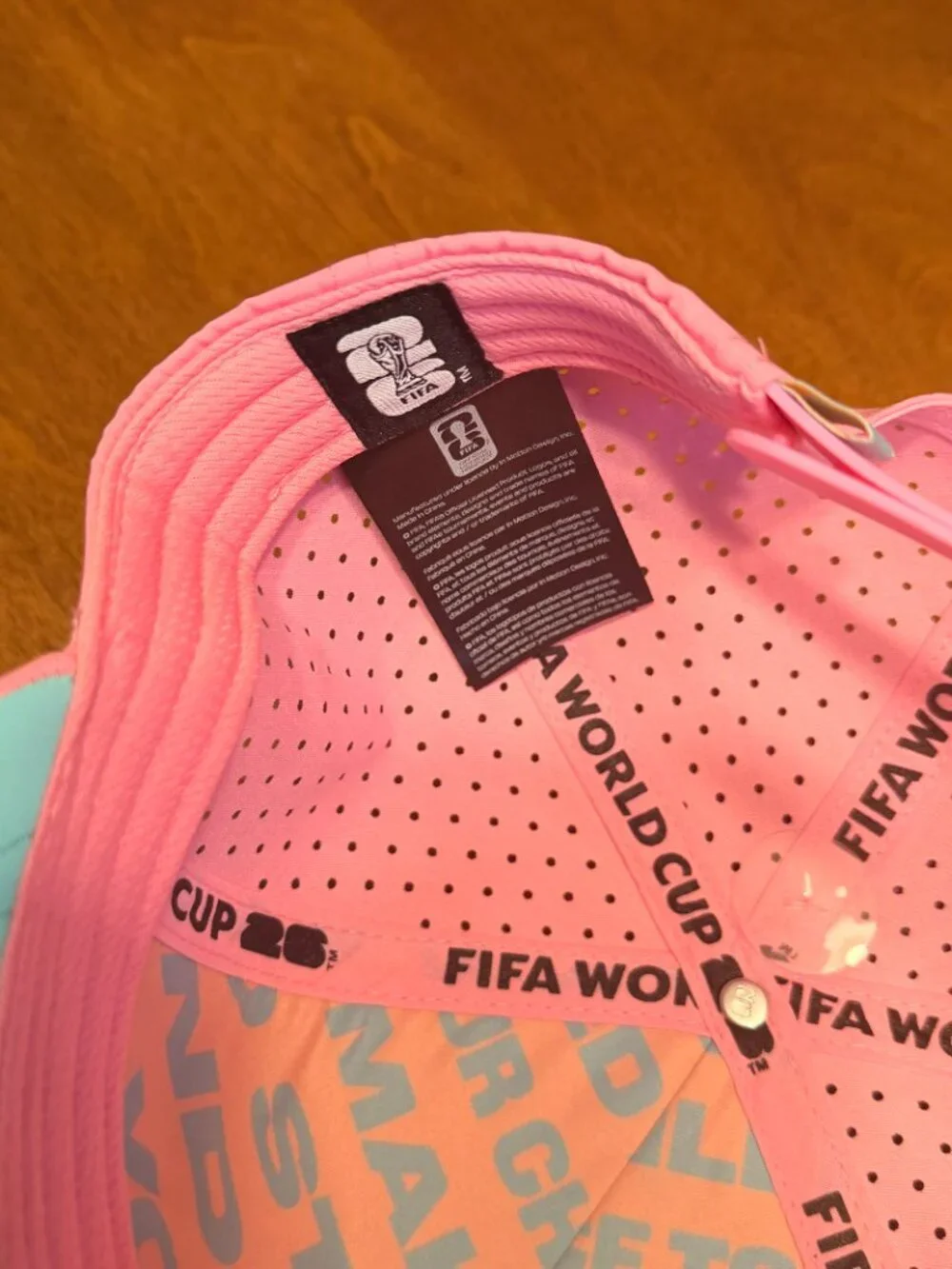 NWT FIFA World Cup 2026 Premium Pink Water-Resistant Snapback Hat Official